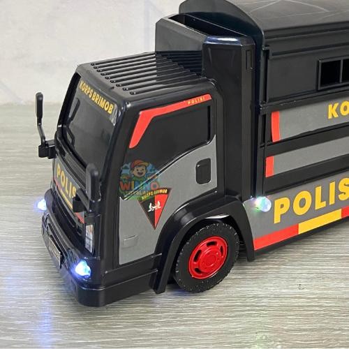 Mainan Miniatur Truck Polisi Anak Jalan Oleng Bisa Buka Bak Musik Seru Terlaris COD
