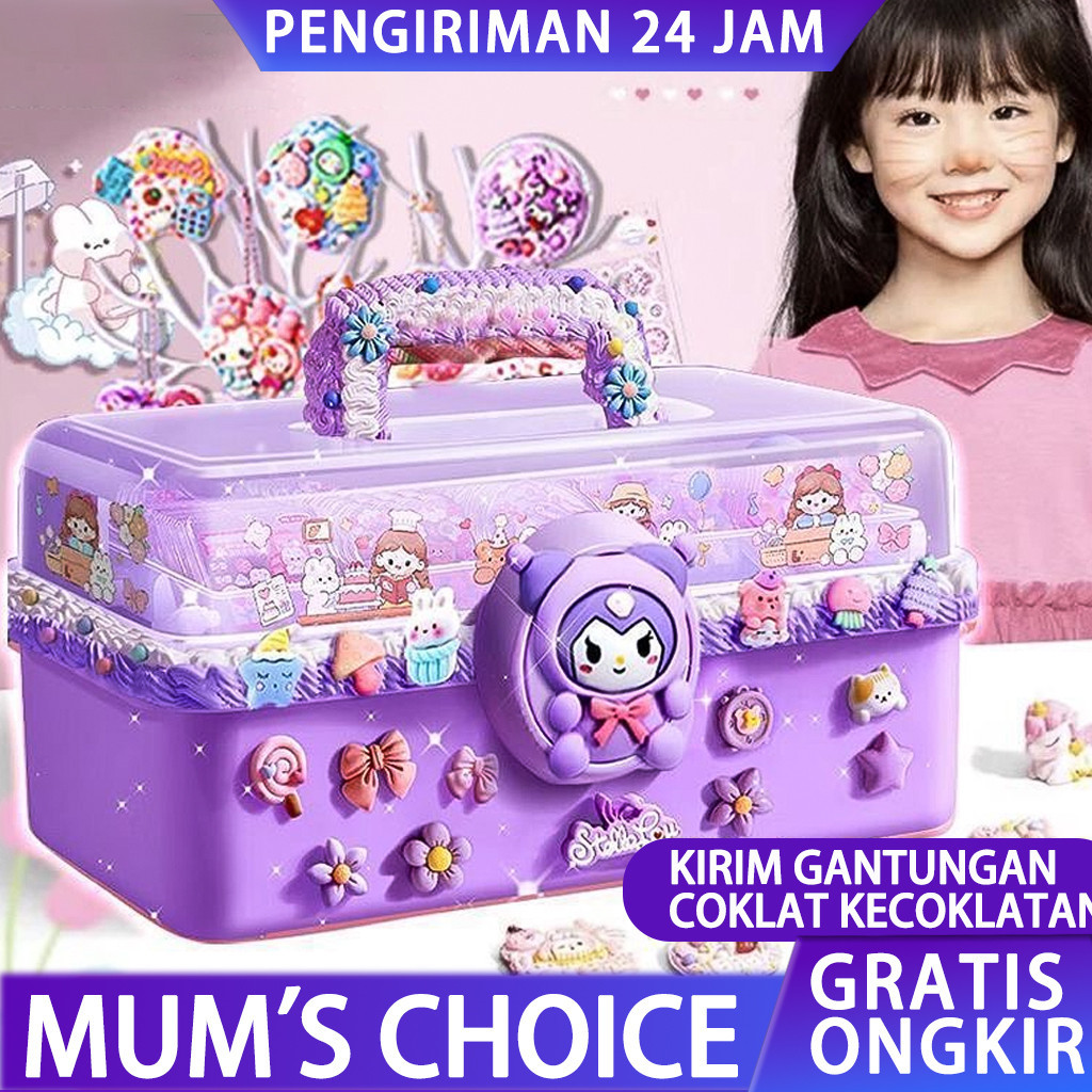 

400PCS DIY Deco Cream Set Mainan Anak DIY Gantungan Kunci Set Deco Cream Set Stiker CO