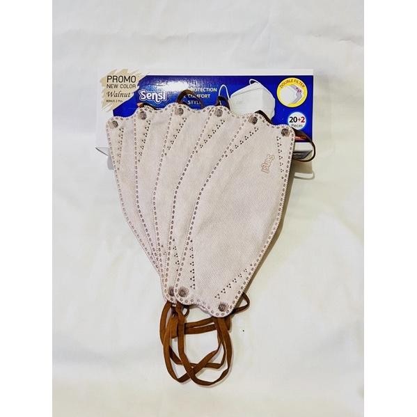 Hot Produk Masker Sensi Convex mask 5 ply Earloop isi 20 Masker Medis SENSI putih - Walnut Terbaik d