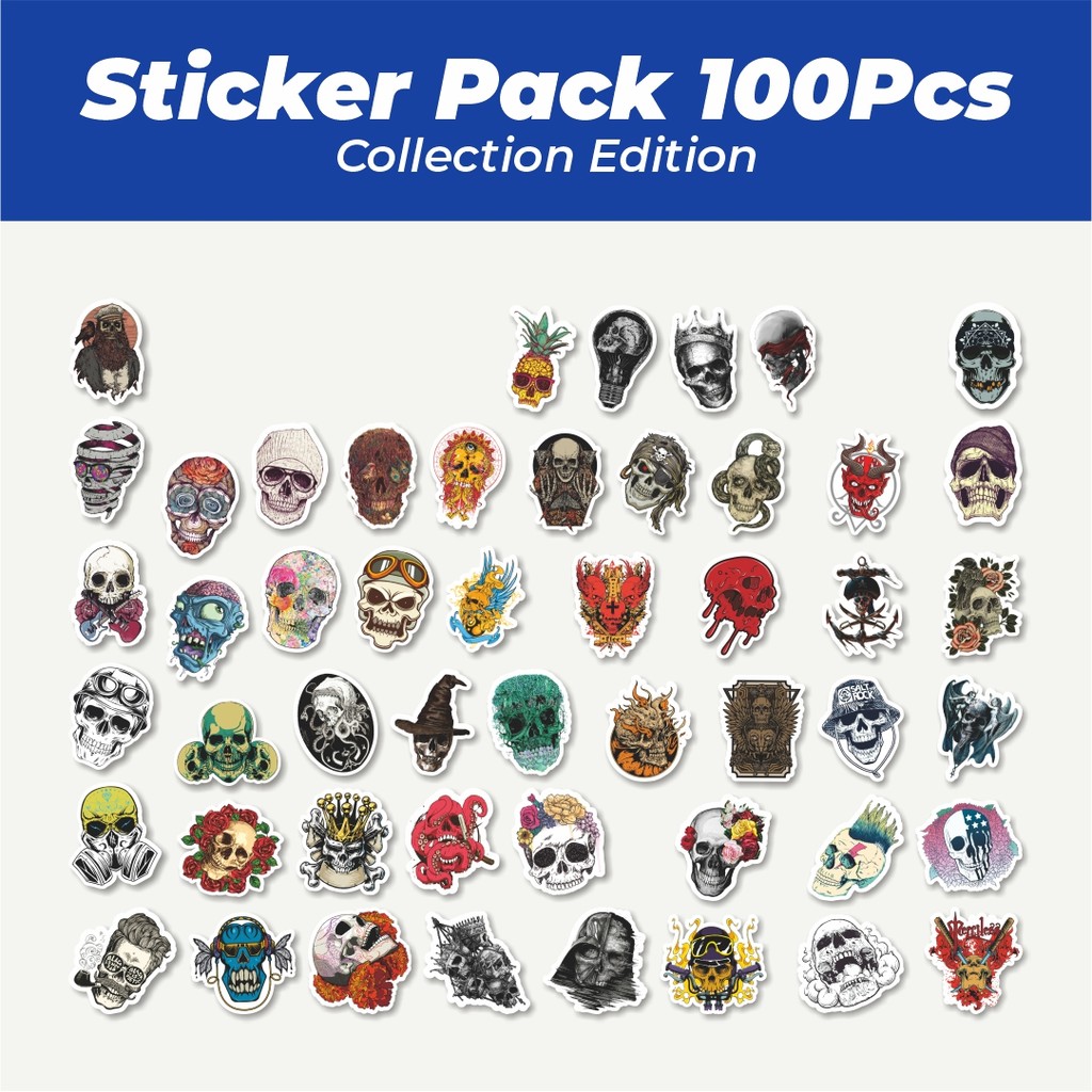 

Hot Stiker Punk Skull Art Lucu Anti Air Stikers Berperekat Waterproof Sticker Decal Buat Motor Helm Buku Journal Koper Casing HP Laptop Botol Minum