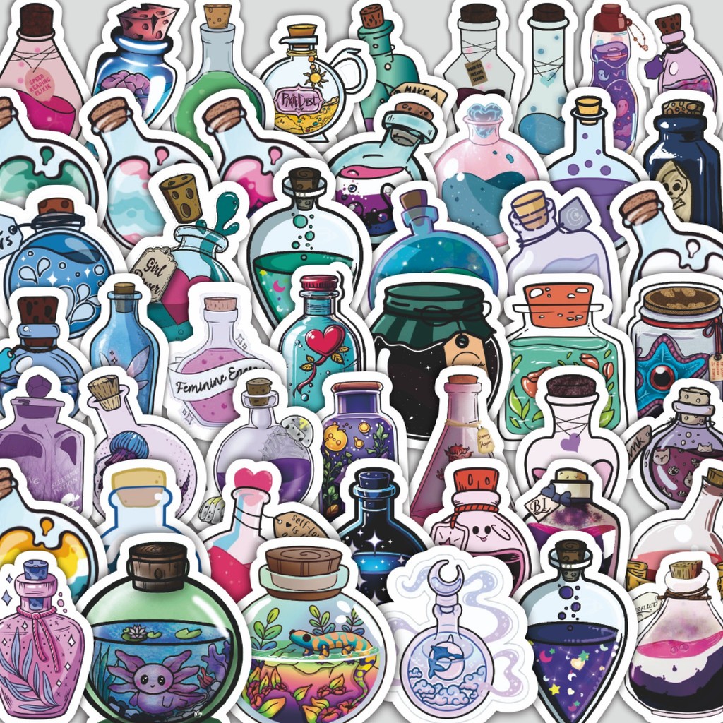

Stiker Cutting Pack Stiker Magic Bottle Series [Seri Botol Ajaib] Isi 100Pcs Series Aesthetic Lucu Keren Untuk Koper Bahan Vynil