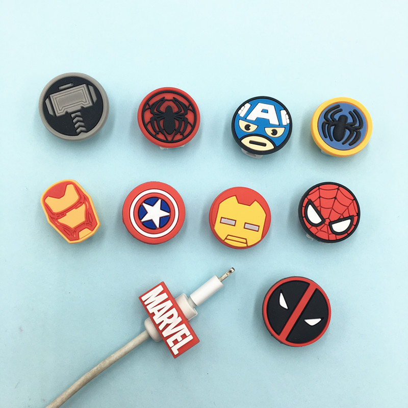 MINISO MARVEL USB Cable Earphone Protector Management Data Line Organizer Clip Protetor De Cabo Cabl