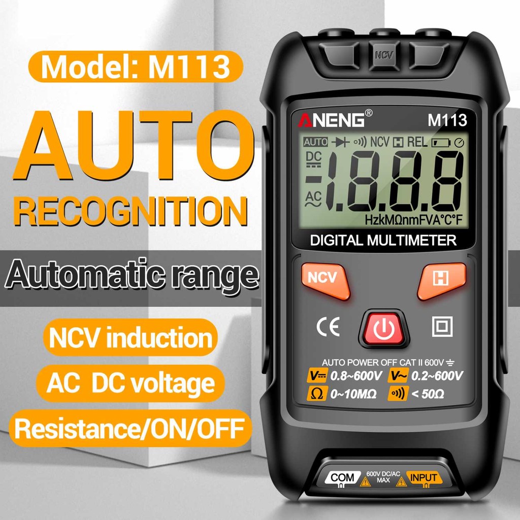 

ANENG Digital Multimeter Portable NCV Non Contact 1999 Count 600V - M113