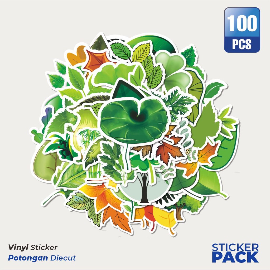 

Super Hemat! 100 PCS Stiker Leaves & Flowers [Daun & Bunga] Waterproof Aesthetic- Untuk Laptop, Motor, dan Helm - Paper Stationery Pack