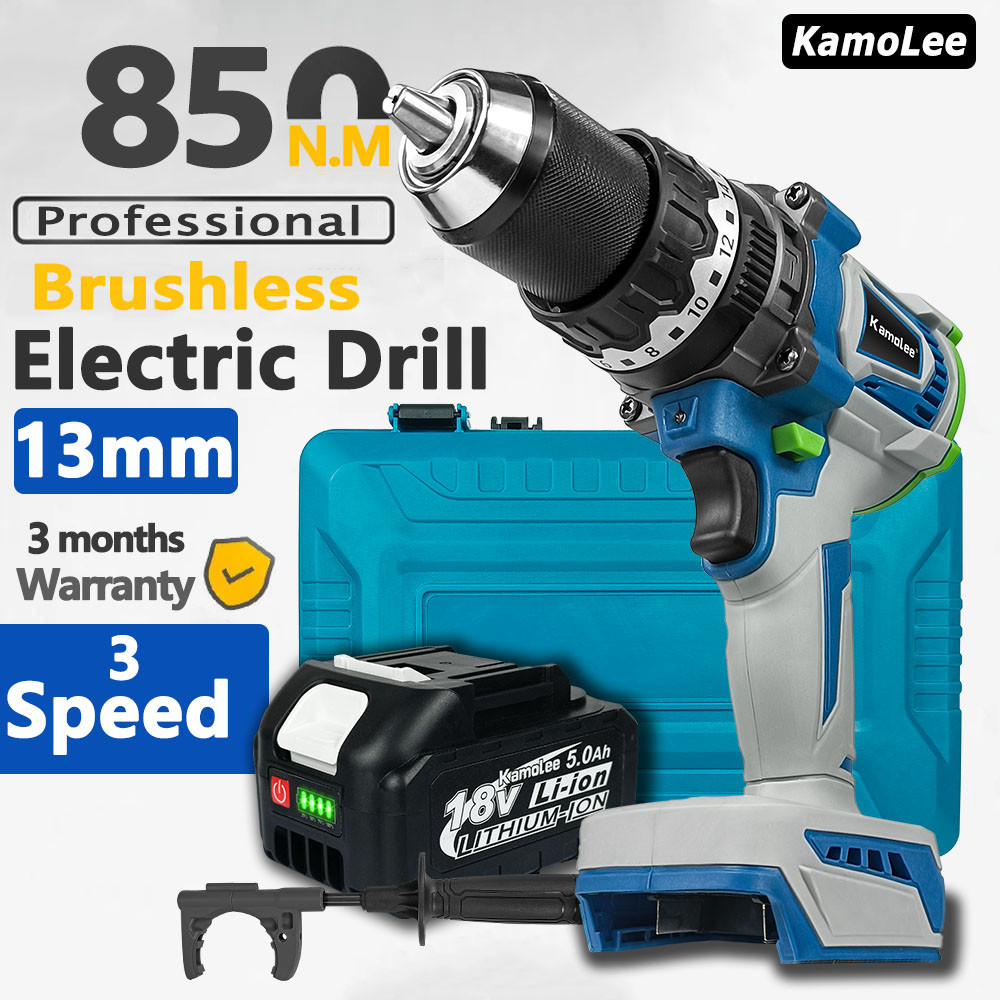 Harga promosi Bor Dampak Listrik Brushless Torsi Tinggi Kamolee 13mm / 850n.m untuk Pengeboran Beton