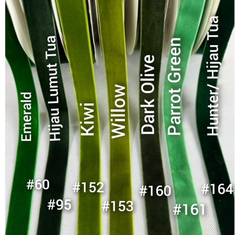 

1 Meter - 2cm | Pita Velvet Premium / Beludru Hijau