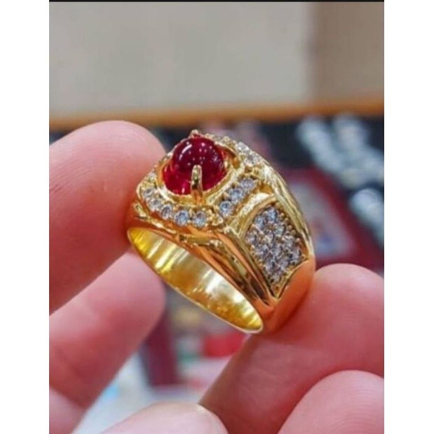 CINCIN BATU AKIK merah delima siam MD Bangkok asli
