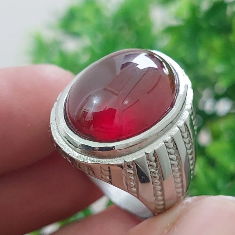 CINCIN BATU NATURAL RED GARNET ORIGINAL