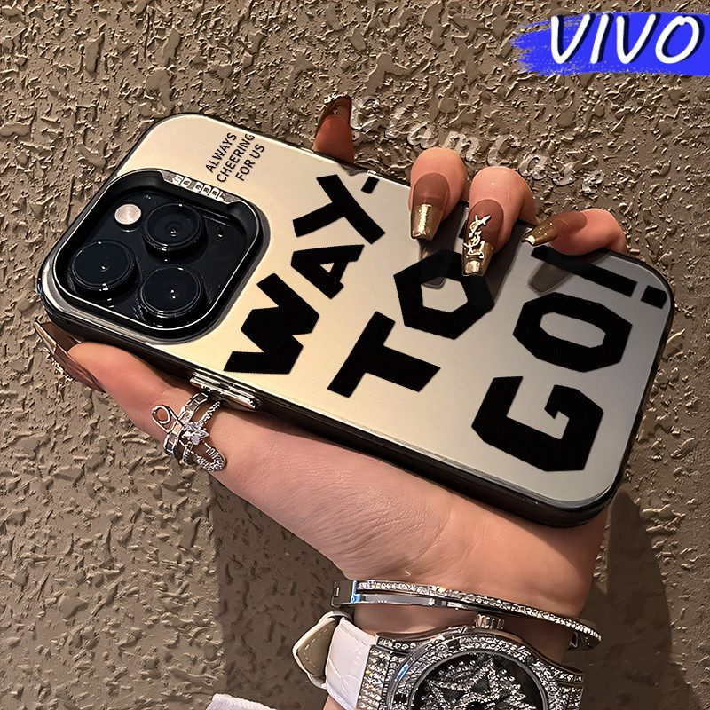 Tren Letters Glossy Hologram PC Case VIVO Y17s Y12 Y12S Y15s Y21 Y03 Y16 Y22 Y18 Y02 Y17 Y27s Y30 Y9