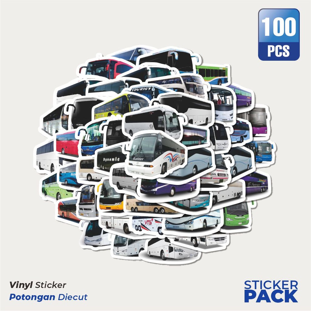 

Stiker Vinyl Stiker Tour Bus Waterproof Aesthetic- Untuk Laptop, Motor, dan Helm - Paper Stationery Pack