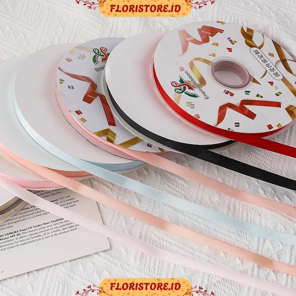 

SATIN RIBBON 1CM / PITA SATIN / PITA KADO / FLORIST SUPPLY