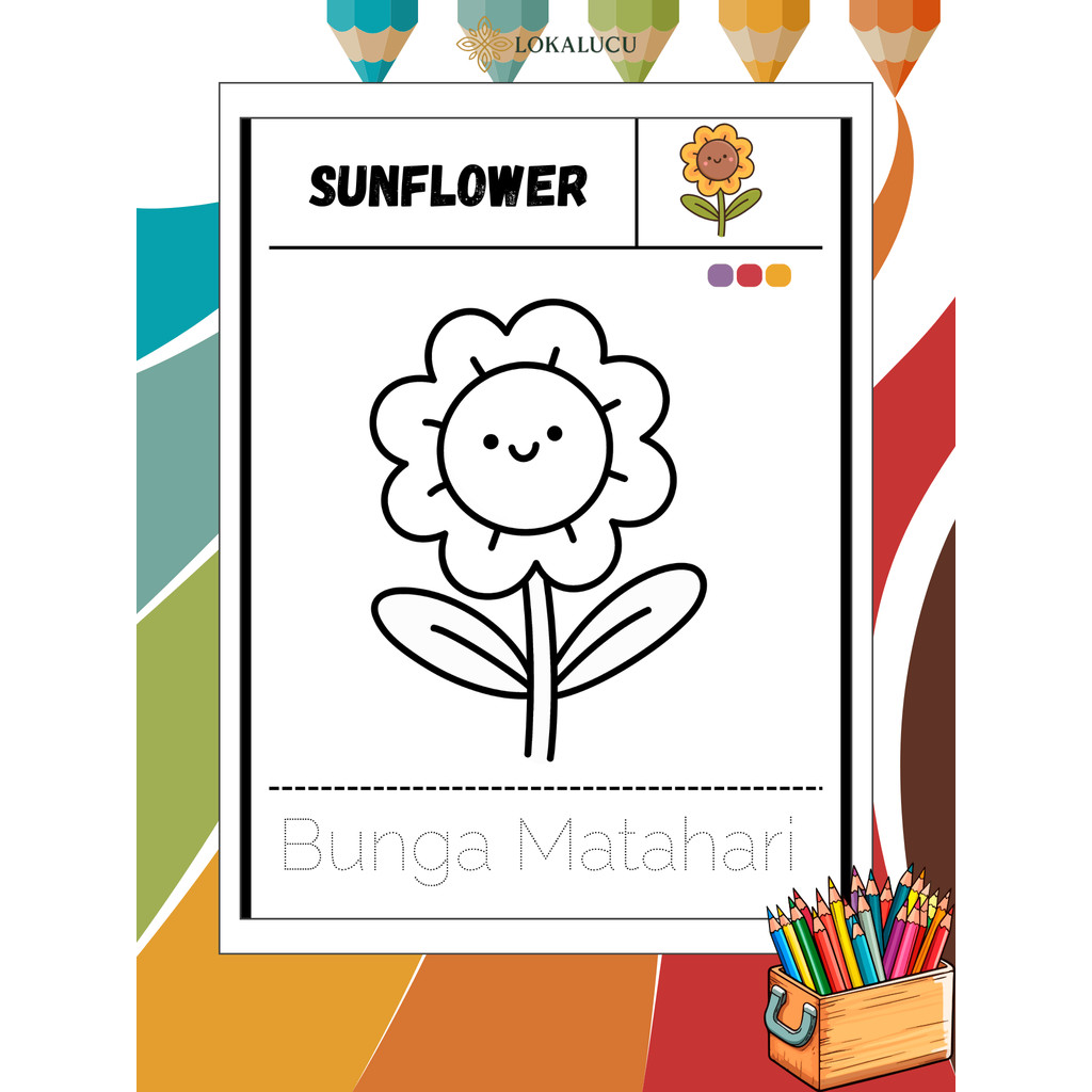 

50 Lembar Mewarnai Anak Lucu – Gambar Edukatif & Seru HVS Tebal A5 Tema Hewan, Buah, Sayur, Benda