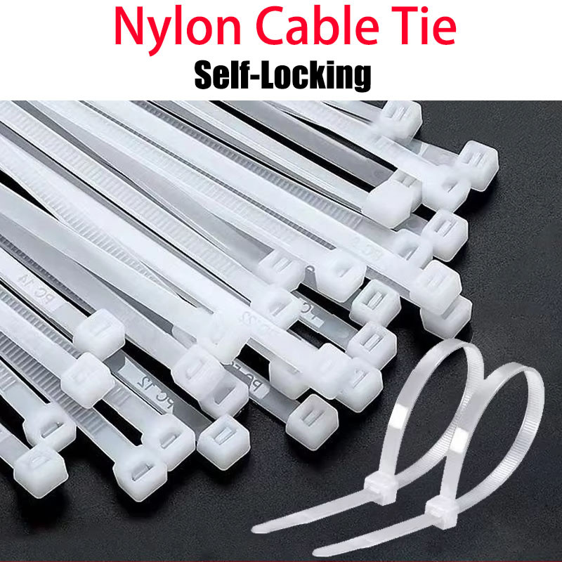 

500/1000PCS/bag Self-locking Plastic Nylon Tie White Zip Wraps Strap Nylon Cable Tie Set Fastening Ring Loop Wire Wrap