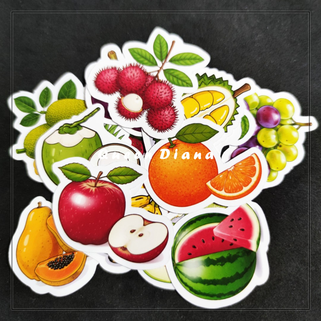 

Stiker Buah Buahan Minimalis Isi 15 Pcs Sticker Glossy Gambar Stiker Buah Glossy