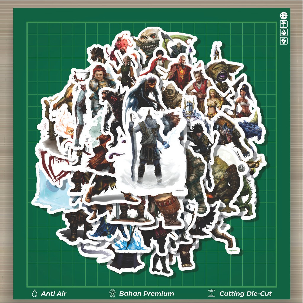 

HOT 50 PCS STIKER Dungeon And Dragons Series 4 Fashion Cars Decal Dingin Kartu Album Custom Vinyl Anti Air- Sticker Aesthetic Buku Journal Koper Casing HP Tablet Laptop Helm Motor Botol Minum