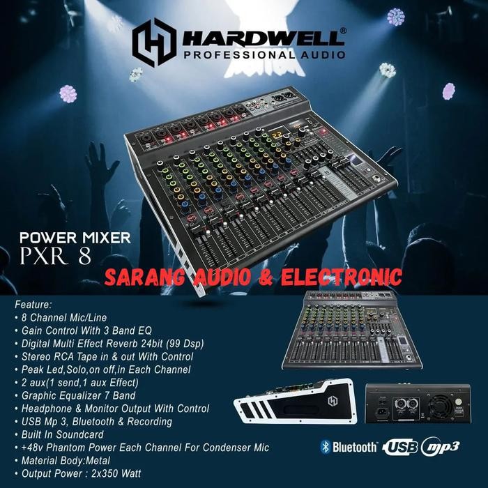 Power Mixer HARDWELL PXR 8 Original 8 CHannel Mixer Power HARDWELL PXR8
