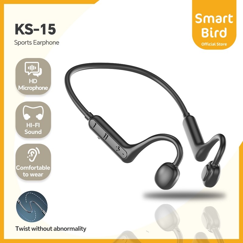 SmartBird Earphone KS-15 Hanging Ear Sport OWS Headset Clear call HiFi Sounds Headphone TWS Sport Mu