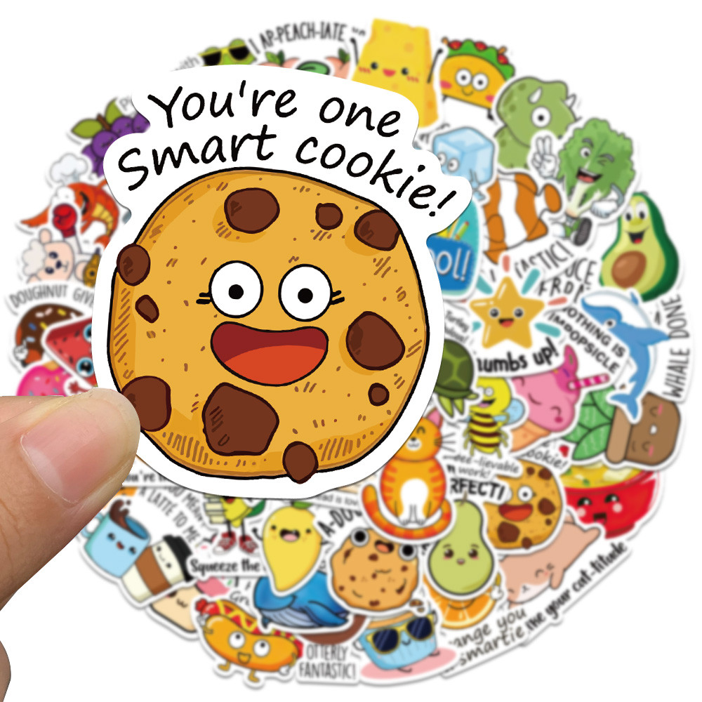 

50PCS Reward Stickers Fun Incentive Kids Toy Sticker Cute Pattern Animals Cartoon Decals School Teacher Supplies Child's Gift