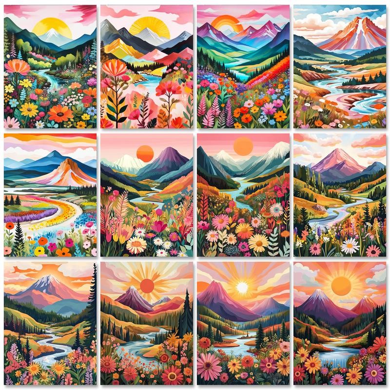 

RUOPOTY Forest Picture By Numbers Modern Mountain Landscape Wall Art Canvas Painting By Numbers For Adults Gift Diy Ideas Arts