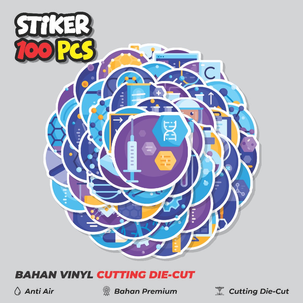 

Terbaru! 50 pcs Stiker Nano Technology [Stiker Teknologi Nano] Dekorasi Lucu Kreatif untuk Notebook, Skateboard, HP
