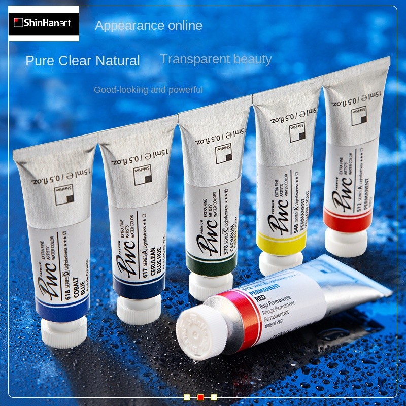 

Original SHINHAN Watercolor Pigment Professional PWC Series acuarela 15ml Artist Painting aquarelle School Supplies Art Suppl