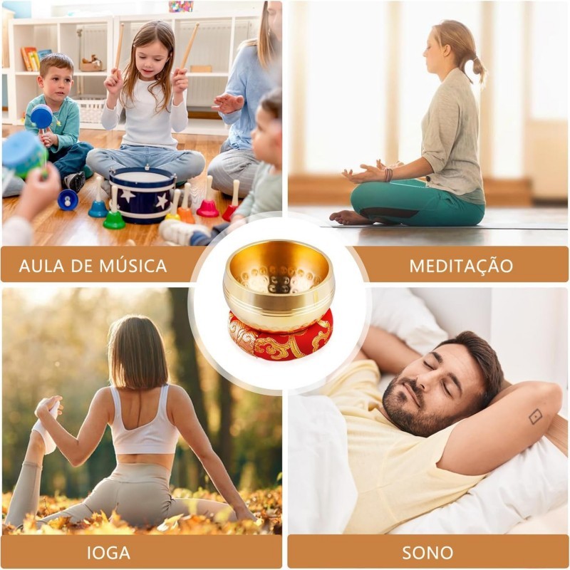 TERLARIS Singing Bowl Tibetan Singing Bowl Nepal Lonceng Tibet Buddha Exquisite Healing Bowl Untuk