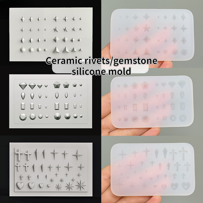 

Pottery Rivets/gemstone Silicone Mold DIY Ultra-light Clay Dolls /Anime Characters Clothing Headgear Geometric Decorative Tools