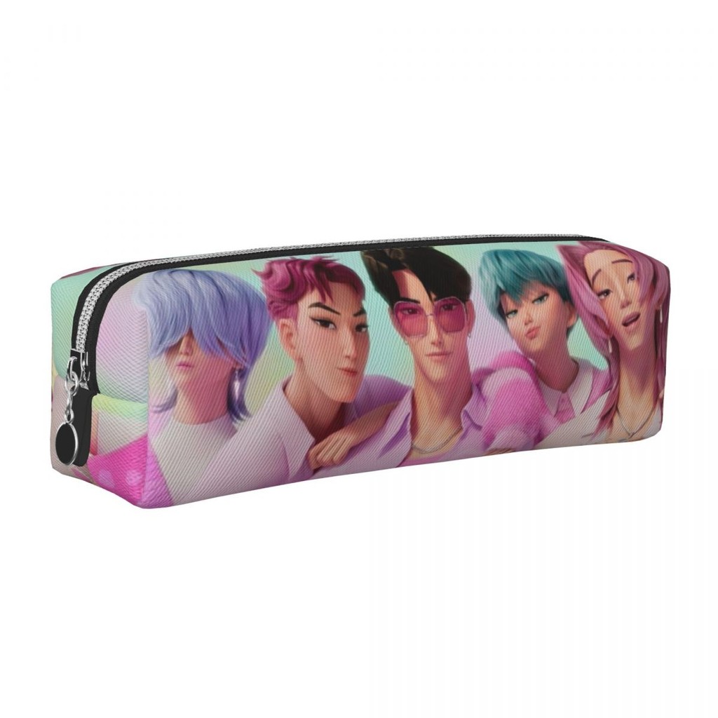 

New KPop Demon Hunters Saja Boys Pencil Case Pencil Pouch Pen for Girl Boy Large Storage Bag Students School Zipper Stationery