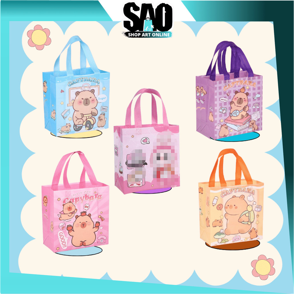 

SAO - T6680 Goodie Bag Capybara / Tas Souvenir Karakter Lucu / Goodie Bag Souvenir / Tas Kado Anti Air / Tas Hadiah Ulang Tahun