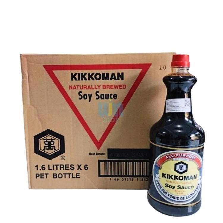 

Kikkoman Soy Sauce 1,6 Liter x 6 Pcs 1 Dus | Kecap Asin Sushi