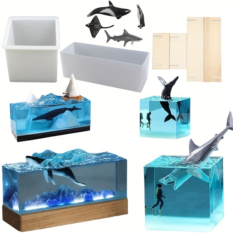 

3pcsUnderwater Landscape Casting Mold Epoxy Resin Mold Mountain Casting Mold Resin Art Silicone Mold forDIYResin Craft Light Art