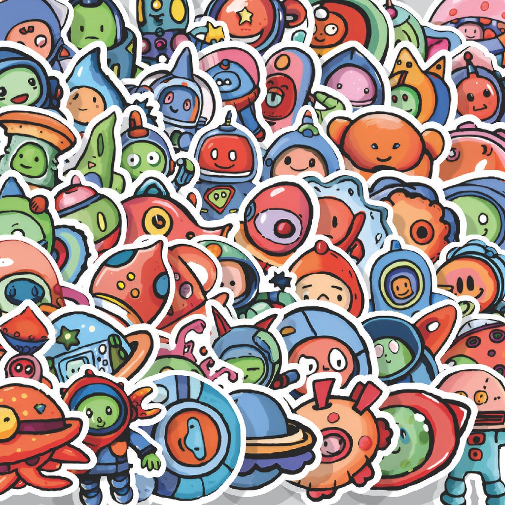 

Stiker Cutting Pack Stiker Alien Exquisite Isi 100Pcs Series Aesthetic Lucu Keren Untuk Koper Bahan Vynil