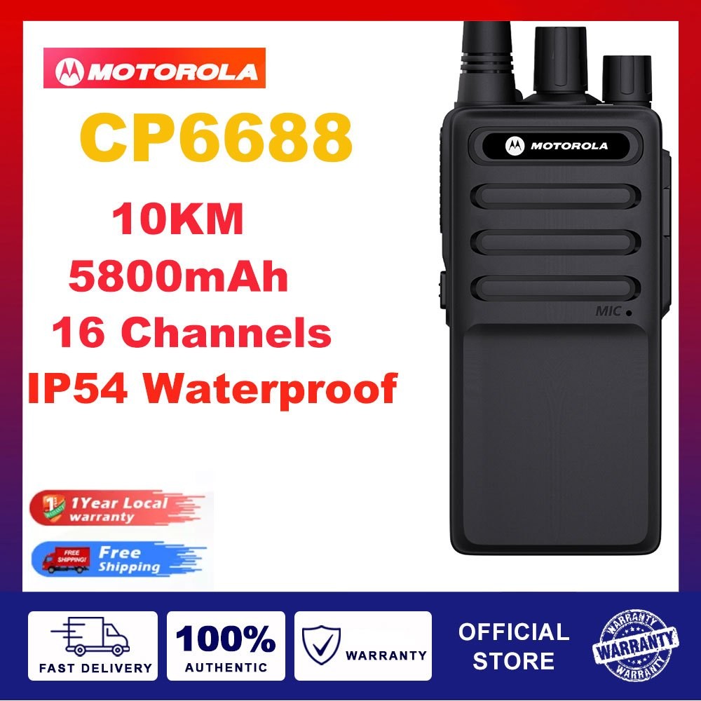 HT Motorola CP6688 5Watt Two Way Radio Mini portabel kekuatan tinggi Walkie Talkie profesi FM pemanc