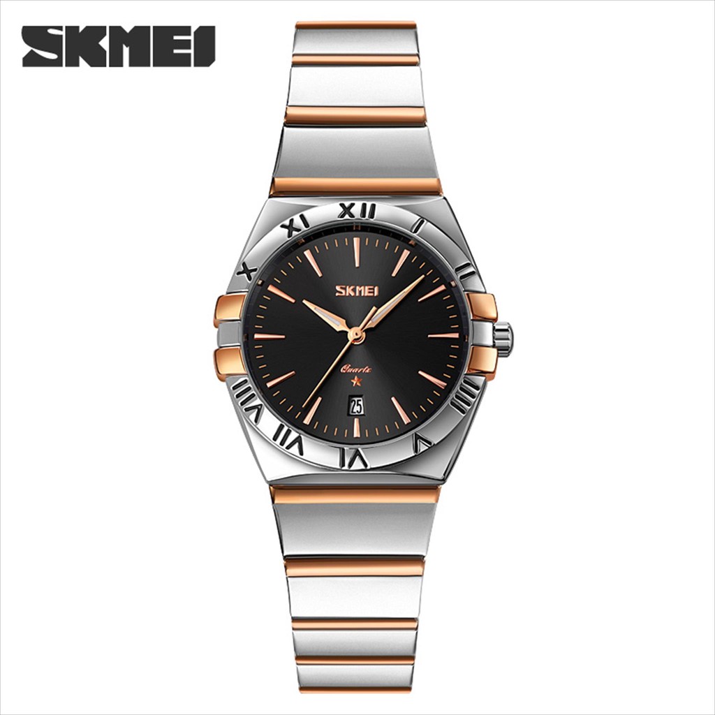 Jam Tangan Wanita Analog Date 9257 SKMEI Stainless Steel Water Resist Original Onisto.id