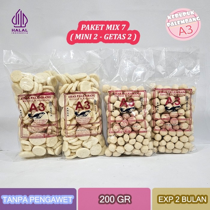 

Paket Mix 7 Kemplang Mini 2 Getas 2 Kerupuk Ikan Tenggiri 800GR