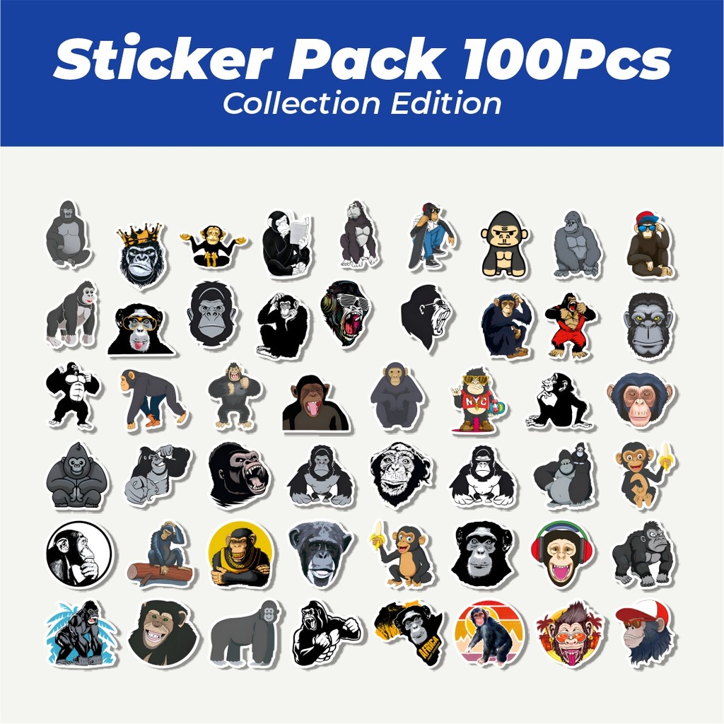 

Hot Stiker Simpanse Lucu Anti Air Stikers Berperekat Waterproof Sticker Decal Buat Motor Helm Buku Journal Koper Casing HP Laptop Botol Minum