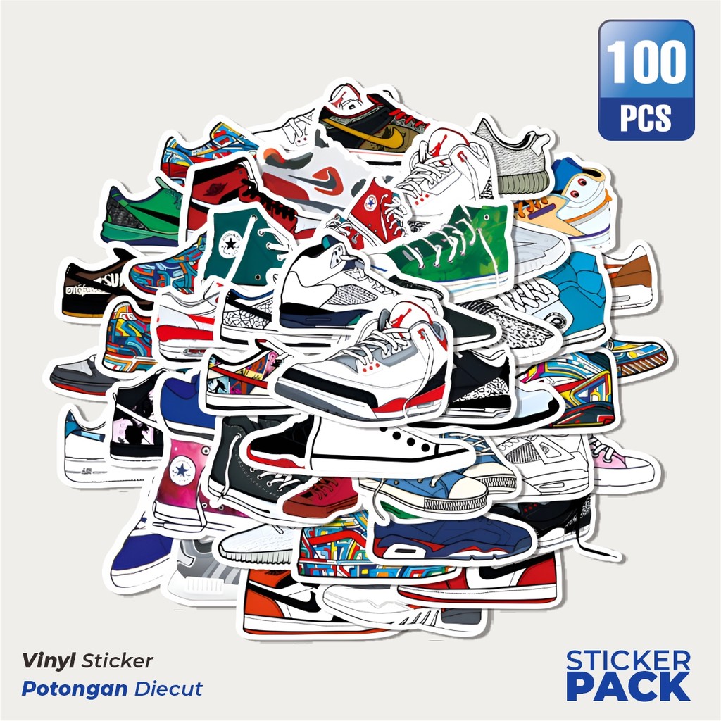 

Super Hemat! 100 PCS Stiker Casual Shoes [Sepatu Kasual] Waterproof Aesthetic- Untuk Laptop, Motor, dan Helm - Paper Stationery Pack