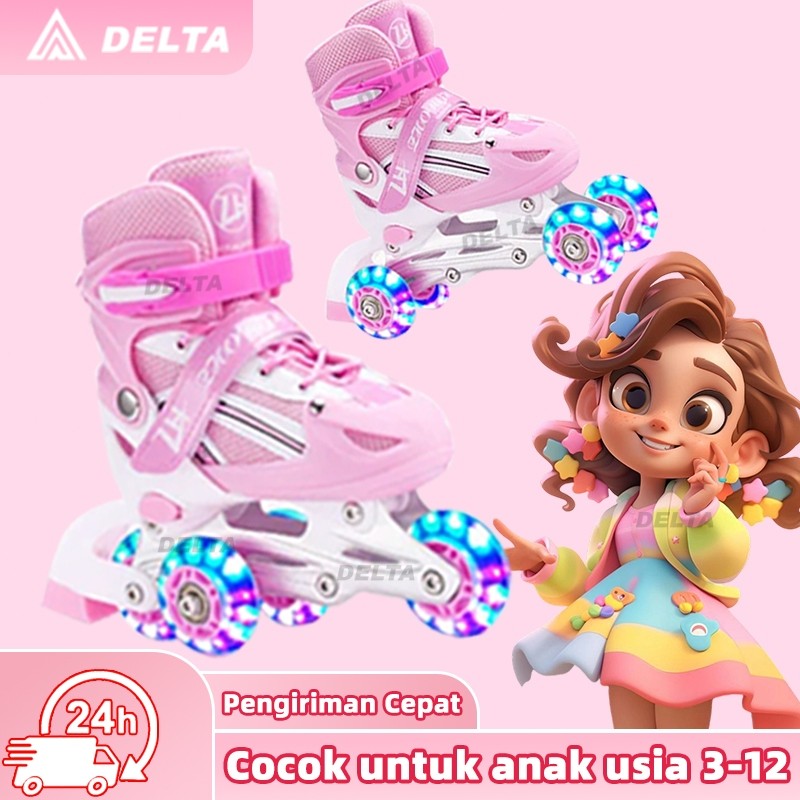 Model bajaj sepatu roda / sepatu roda anak perempuan roda 4 roda sepatu roda anak perempuan 3 tahun