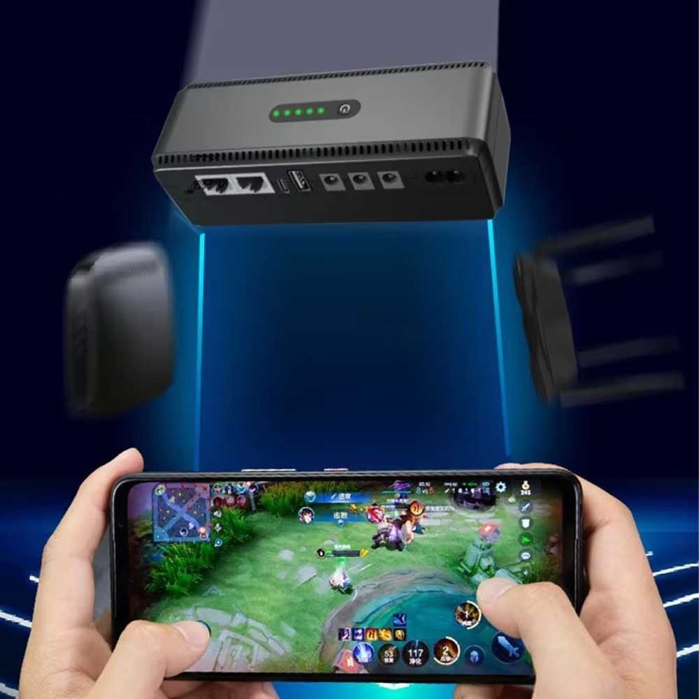 SIMPLBYSHP  HKIVI Mini UPS Power Supply Backup Router Multiple Output 10400mAh - DCL-18W| BISA COD |