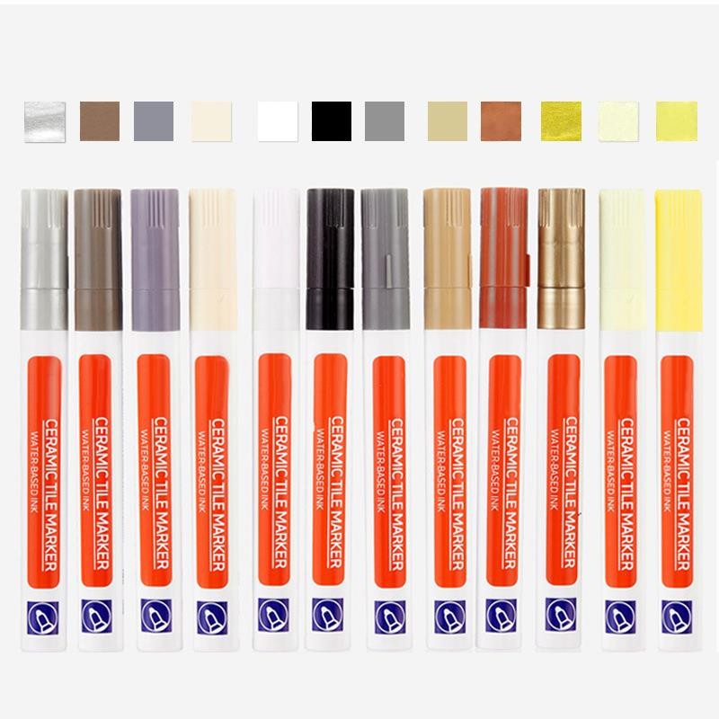 

12 Colors Tile Marker Grout Repair Tile Grout RepairTiles Marker Joint Feeding Pen Tiles Paint Pen Erasable Whiteboard Marker