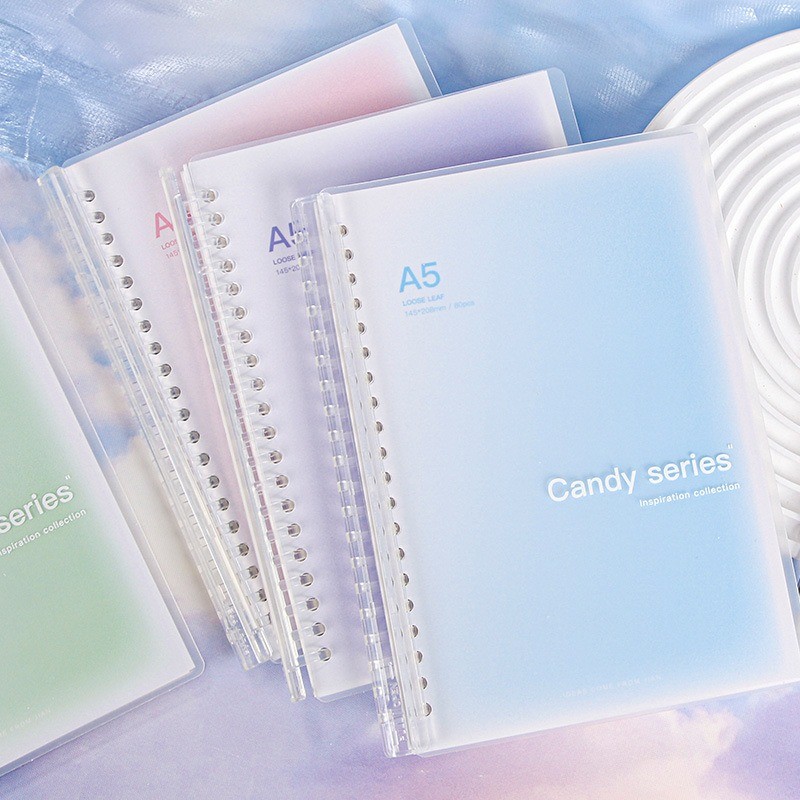 

A5 Notebook Candy Series Gradient Color Student Diary 80 Waterproof Pull-out Loose-leaf Notebooks