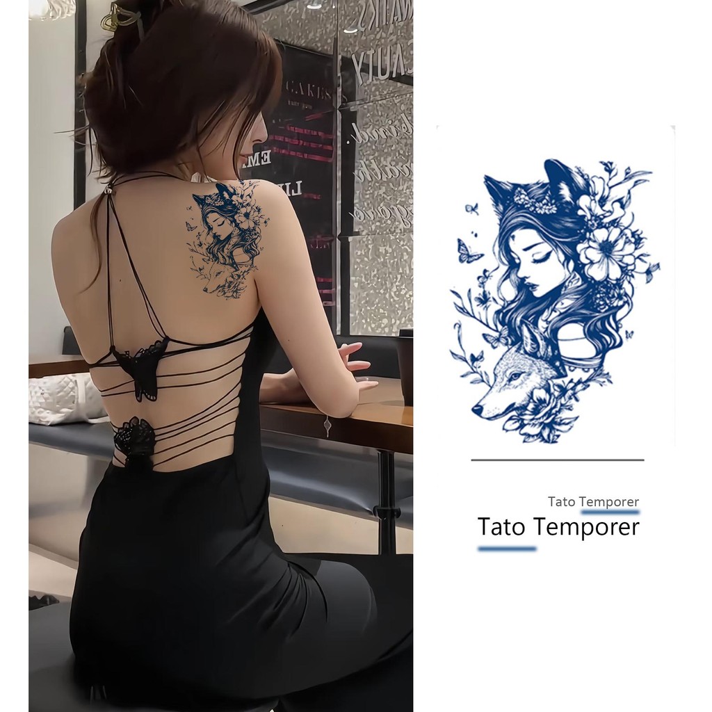 Tato Temporer Burung Hantu Rajawali Geisha,Lengan Paha Bahu Stiker Tato,Stiker Tato Jus Viral,Tahan 