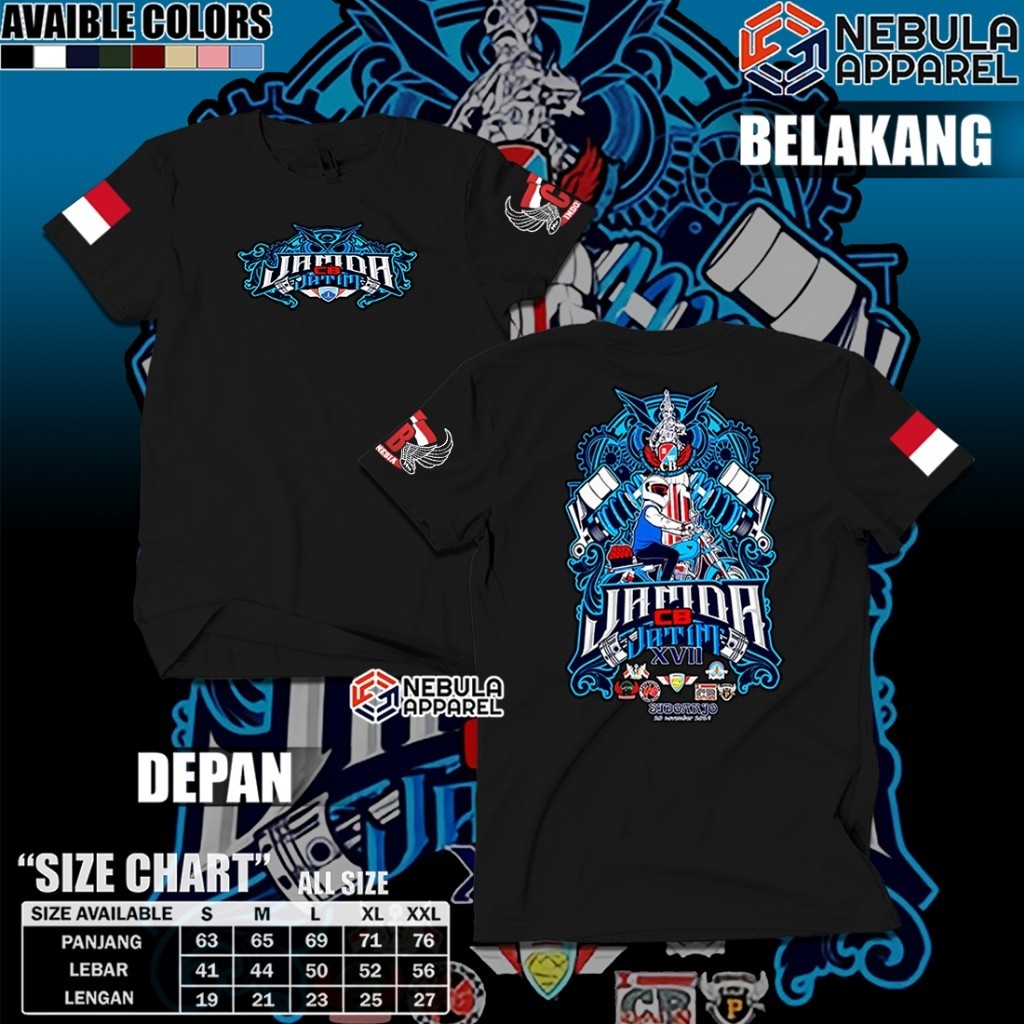 KAOS JAMDA CB JATIM XVII - KAOS JAMDA JATENG - KAOS CB - KAOS RACING HONDA - KAOS ACARA CB JAMDA ORI