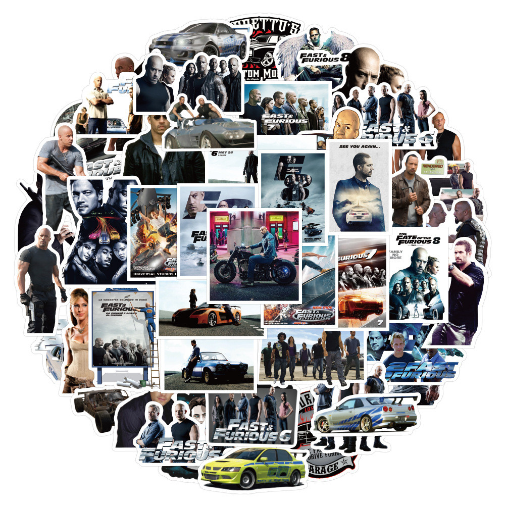 

10/30/53PCS Fast & Furious Stickers Cool Racing Movie Decals Decoration Fridge Luggage Laptop Phone Guitar Skateboard Sticker
