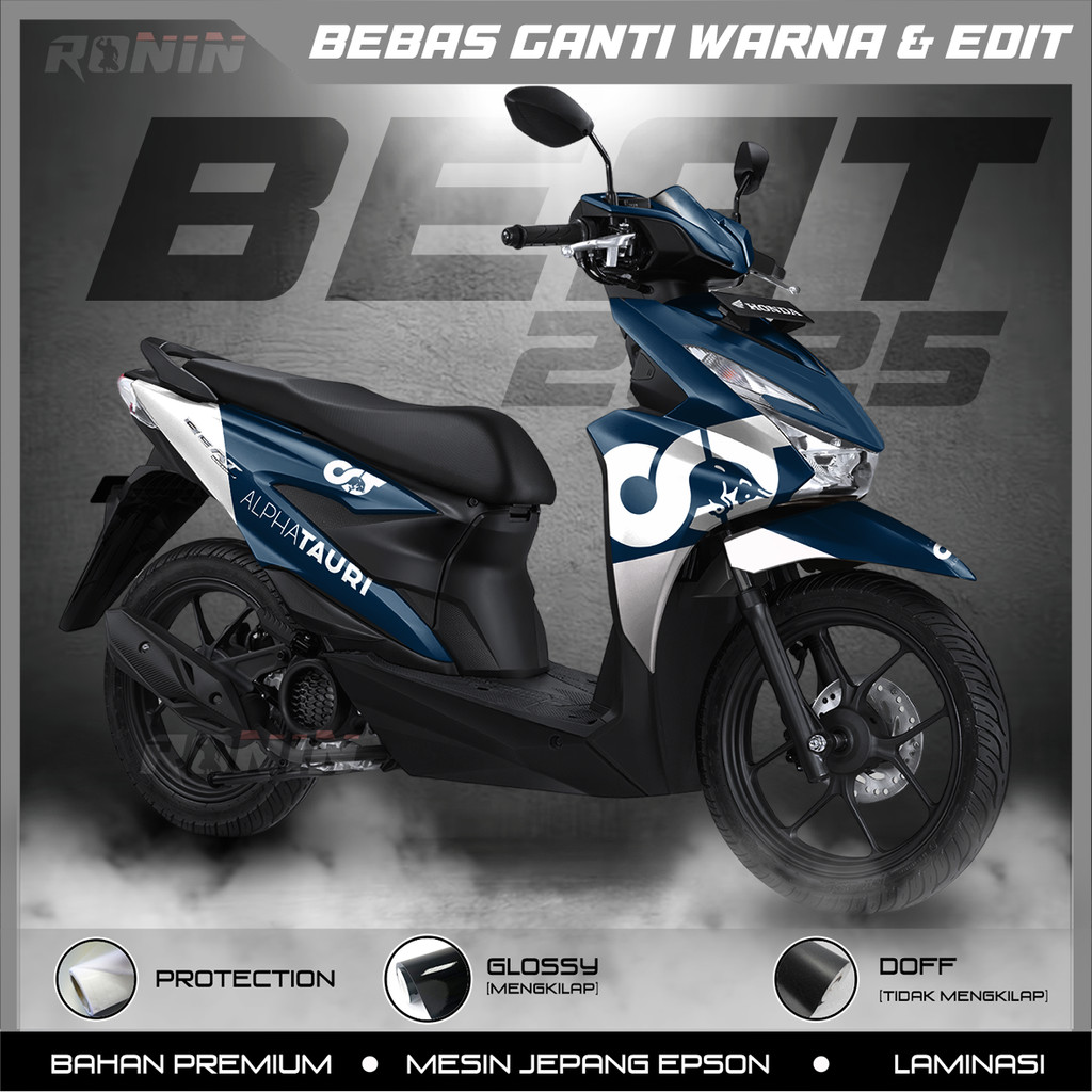 STICKER DECAL STIKER FULL BODY NEW BEAT DELUXE V2 BEAT 2025 MOTIF ALPH BLUE (BISA CUSTOM)