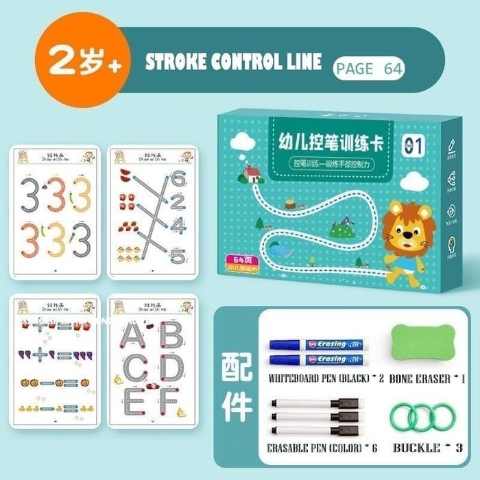 

【Goodbata】136 Page Buku Kerja Penelusuran Ajaib Anak Dengan Kontrol Pena Yang Dapat Dihapus Mainan Edukasi Menggambar Latihan Menulis Titik Ke Titik Berpikir Reusable Magic Workbook Buku Edukasi Anak Belajar Tracing Wipe and Clean Book Activity - 64 Page