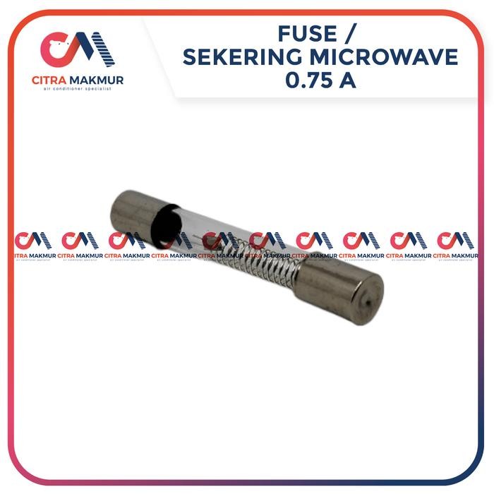GZ12... Fuse Sekering Sekring Microwave Panjang Kaca 0.75 Ampere Amper A Amp