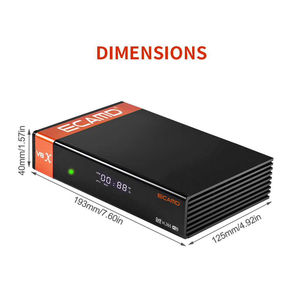 ECAMD V8X Satellite TV Receivers DVB S/S2/S2X 1080P HD Built-in 2.4G WIFI CA Card Slot 2.4G Wifi V8 