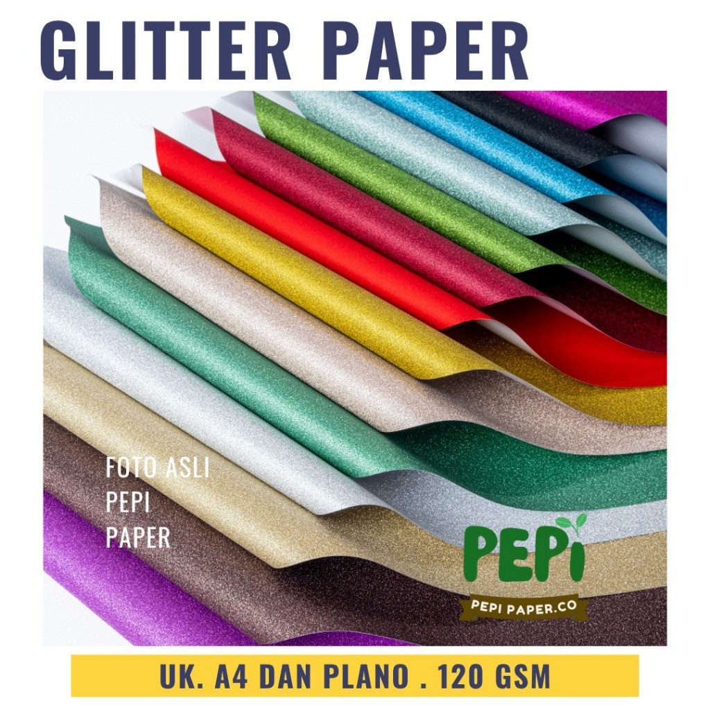 

( 5 Lembar ) Kertas Glitter Paper 120 GSM A4 & [ 1 Lembar ] Kertas Glitter Paper 120 GSM Plano