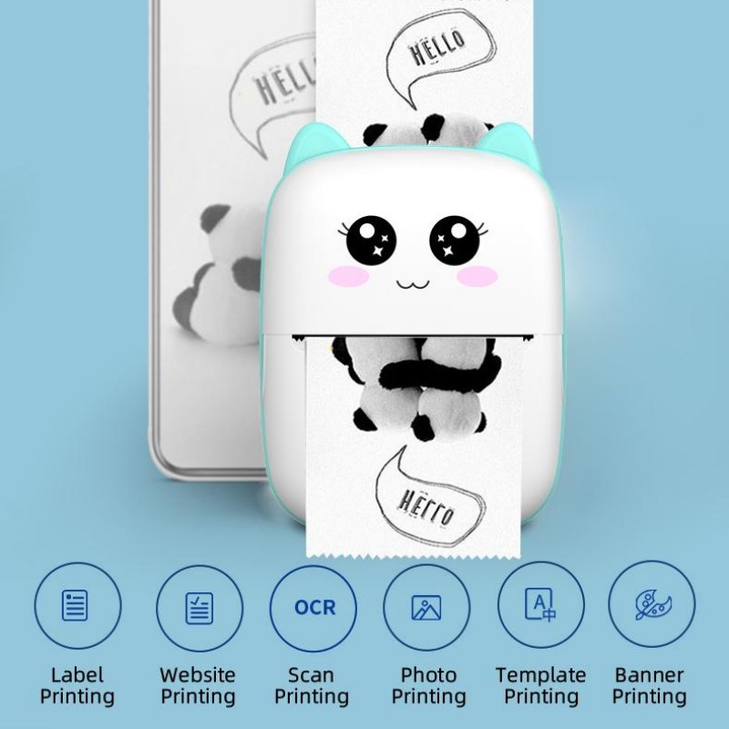 

Portable Mini Printer Thermal Label Printer Ink-free Sticker Printer Compatible with IOS Android Wireless Photo Printing Tags